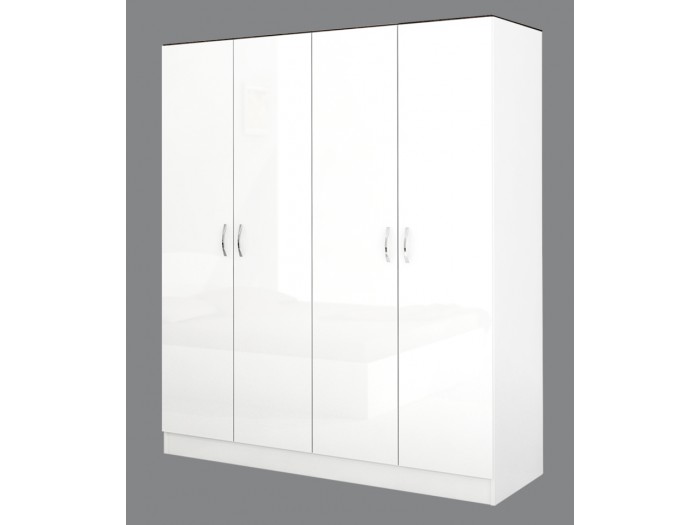 Гардероб Аполо 6 бяло гланц